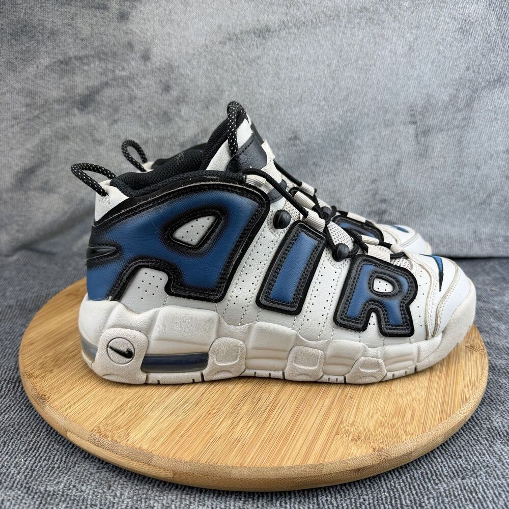 Nike Air More Uptempo Shoes Boys Size 6.5Y White Blue Black Sneakers FJ1387-001